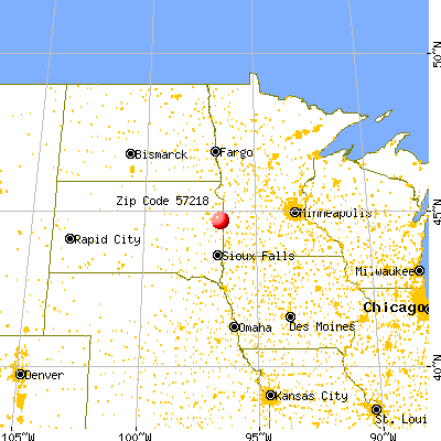 Brandt, SD (57218) map from a distance