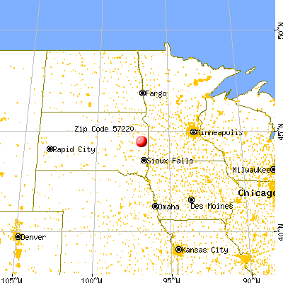 Bruce, SD (57220) map from a distance