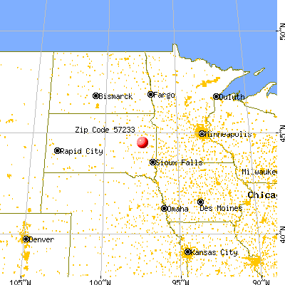 Erwin, SD (57233) map from a distance