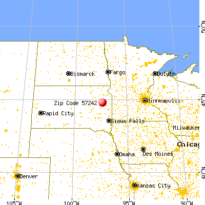 Hazel, SD (57242) map from a distance