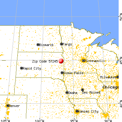 Kranzburg, SD (57245) map from a distance