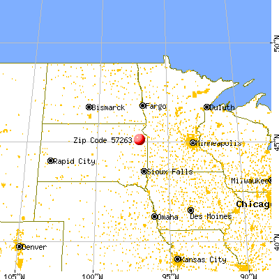 South Shore, SD (57263) map from a distance