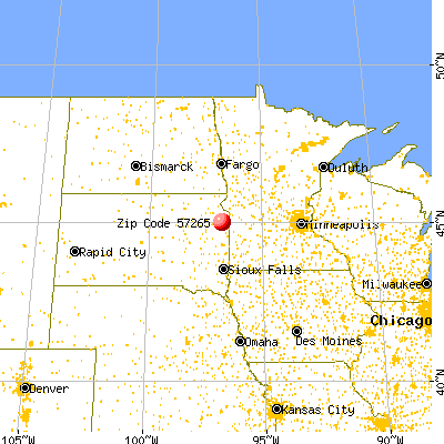 Strandburg, SD (57265) map from a distance