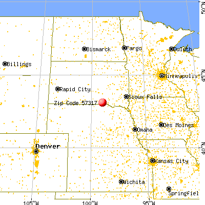 Bonesteel, SD (57317) map from a distance