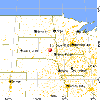Carthage, SD (57323) map from a distance