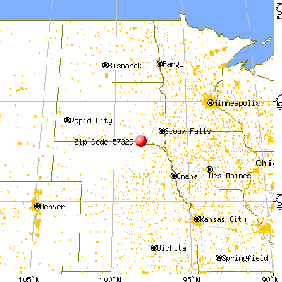 Dante, SD (57329) map from a distance