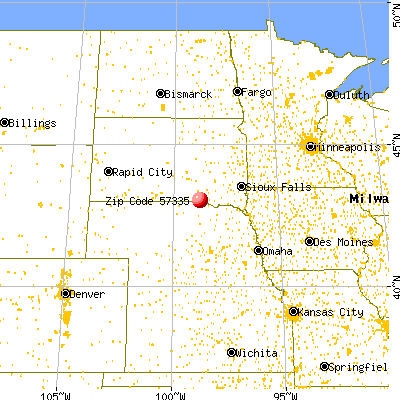 Fairfax, SD (57335) map from a distance