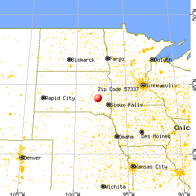 Fedora, SD (57337) map from a distance