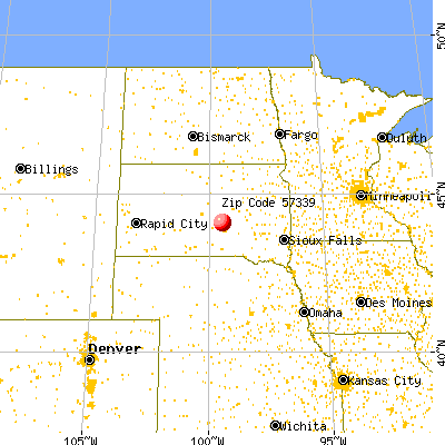 Fort Thompson, SD (57339) map from a distance