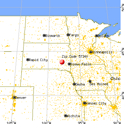 Fulton, SD (57340) map from a distance