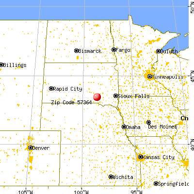 New Holland, SD (57364) map from a distance