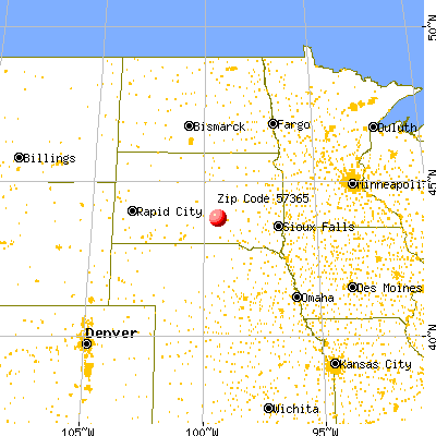 Oacoma, SD (57365) map from a distance