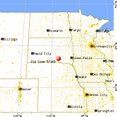 Bijou Hills, SD (57369) map from a distance