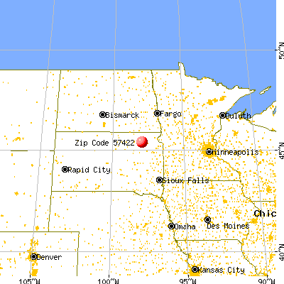 Andover, SD (57422) map from a distance