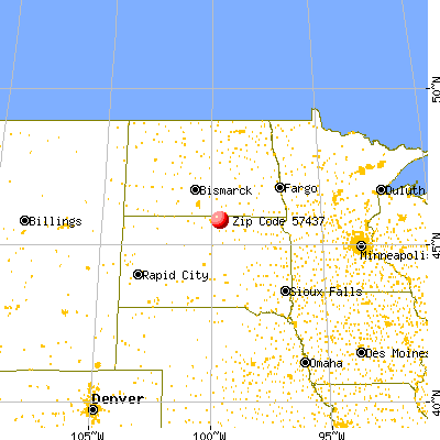 Eureka, SD (57437) map from a distance