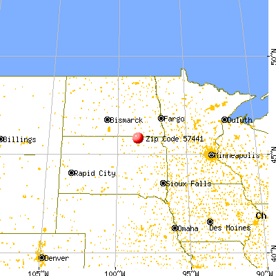 Frederick, SD (57441) map from a distance