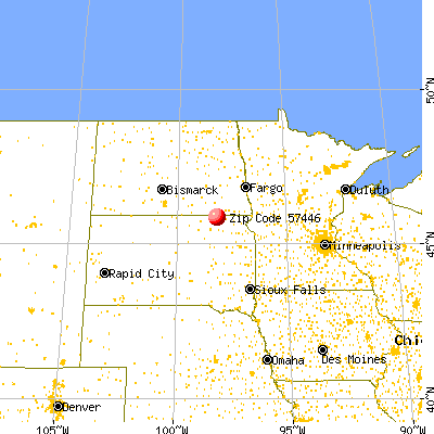 Hecla, SD (57446) map from a distance