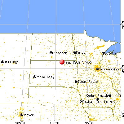 Leola, SD (57456) map from a distance