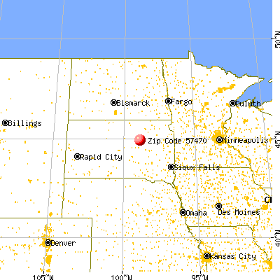 Rockham, SD (57470) map from a distance