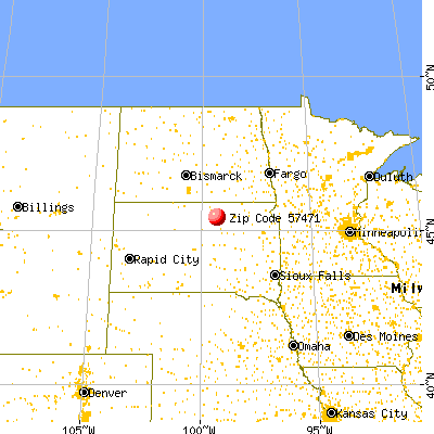 Roscoe, SD (57471) map from a distance