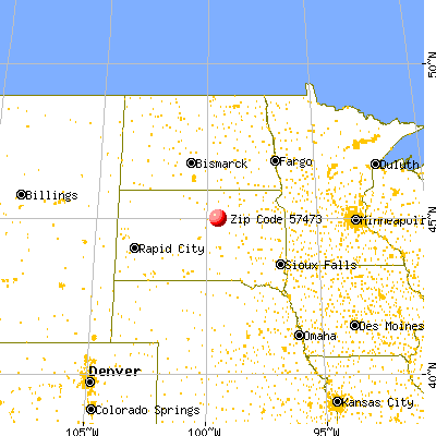 Seneca, SD (57473) map from a distance