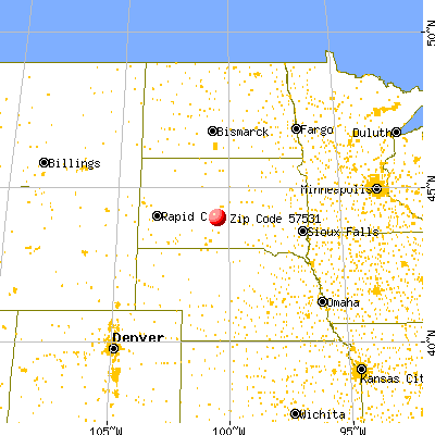 Draper, SD (57531) map from a distance