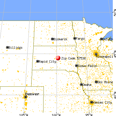 Harrold, SD (57536) map from a distance