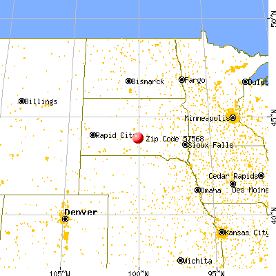 Presho, SD (57568) map from a distance