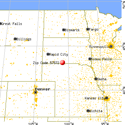 Two Strike, SD (57572) map from a distance