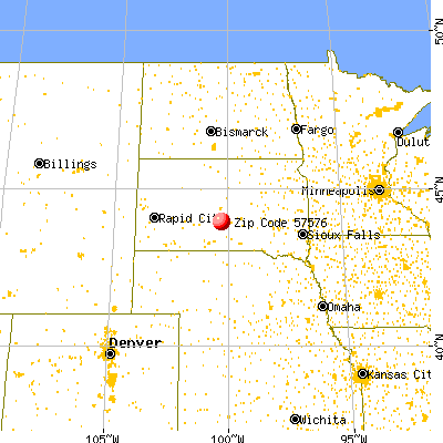 Vivian, SD (57576) map from a distance