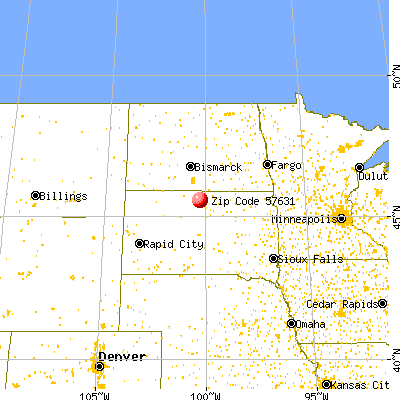 Glenham, SD (57631) map from a distance