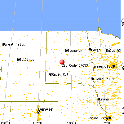 Isabel, SD (57633) map from a distance