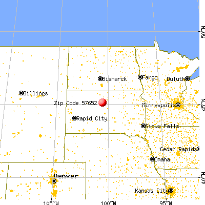 La Plant, SD (57652) map from a distance