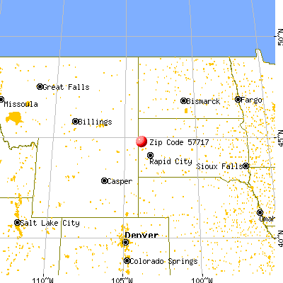 Belle Fourche, SD (57717) map from a distance
