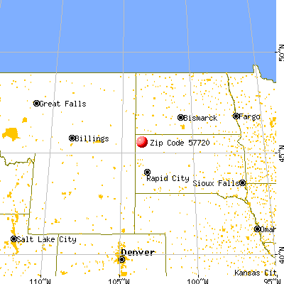 Buffalo, SD (57720) map from a distance