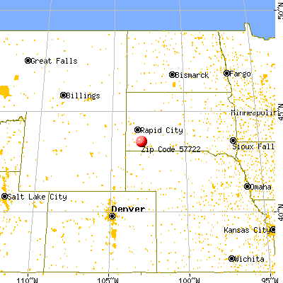Buffalo Gap, SD (57722) map from a distance