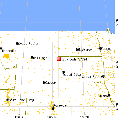 Camp Crook, SD (57724) map from a distance