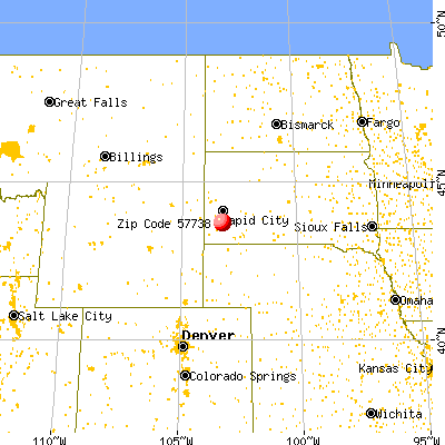 Fairburn, SD (57738) map from a distance