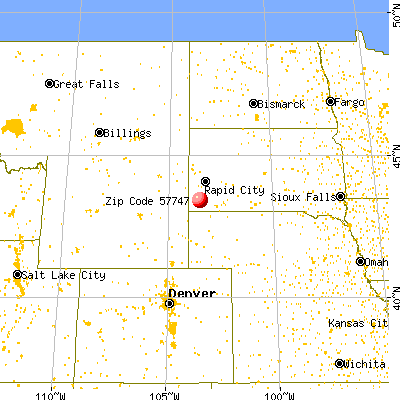 Hot Springs, SD (57747) map from a distance