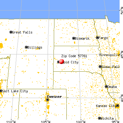 New Underwood, SD (57761) map from a distance