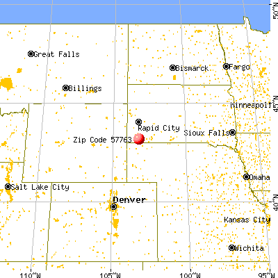 Oelrichs, SD (57763) map from a distance