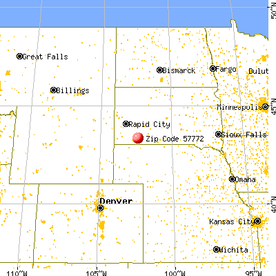 Porcupine, SD (57772) map from a distance