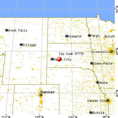 Quinn, SD (57775) map from a distance