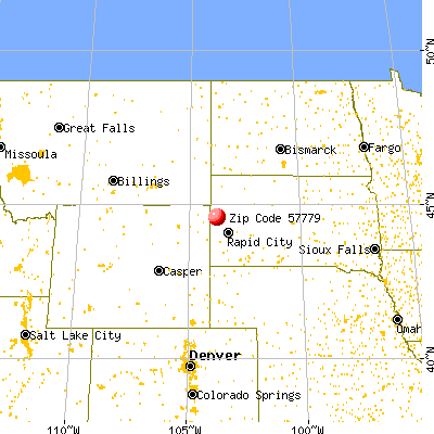 St. Onge, SD (57779) map from a distance