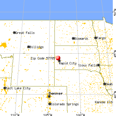 Sturgis, SD (57785) map from a distance
