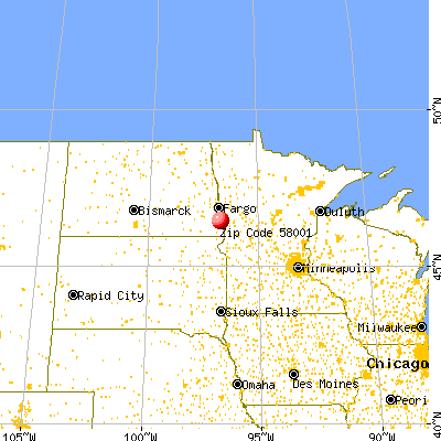 Abercrombie, ND (58001) map from a distance