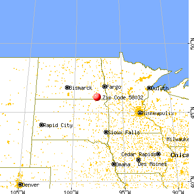 Forman, ND (58032) map from a distance