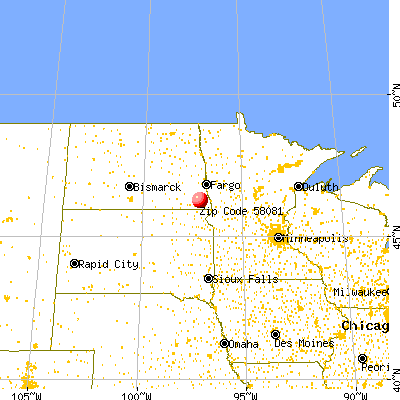 Wyndmere, ND (58081) map from a distance