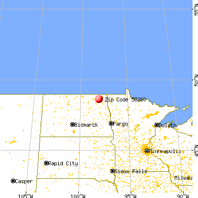 Milton, ND (58260) map from a distance