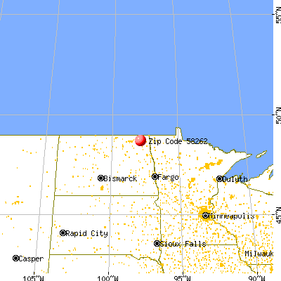 Mountain, ND (58262) map from a distance